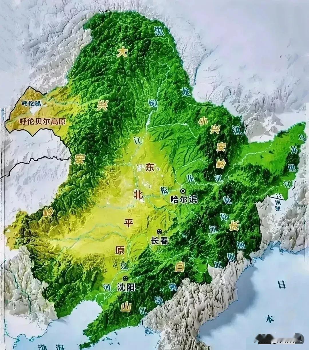 东北实在太可惜了！东北地形其实是非常完美的，三面环山，一面临海，中间那一块就是中