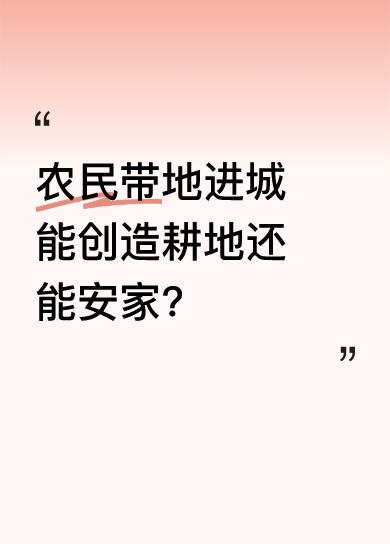 孟晓苏教授提出，让农民全家带着地片进城，既能解决农民进城安家问题，又能为城市开发