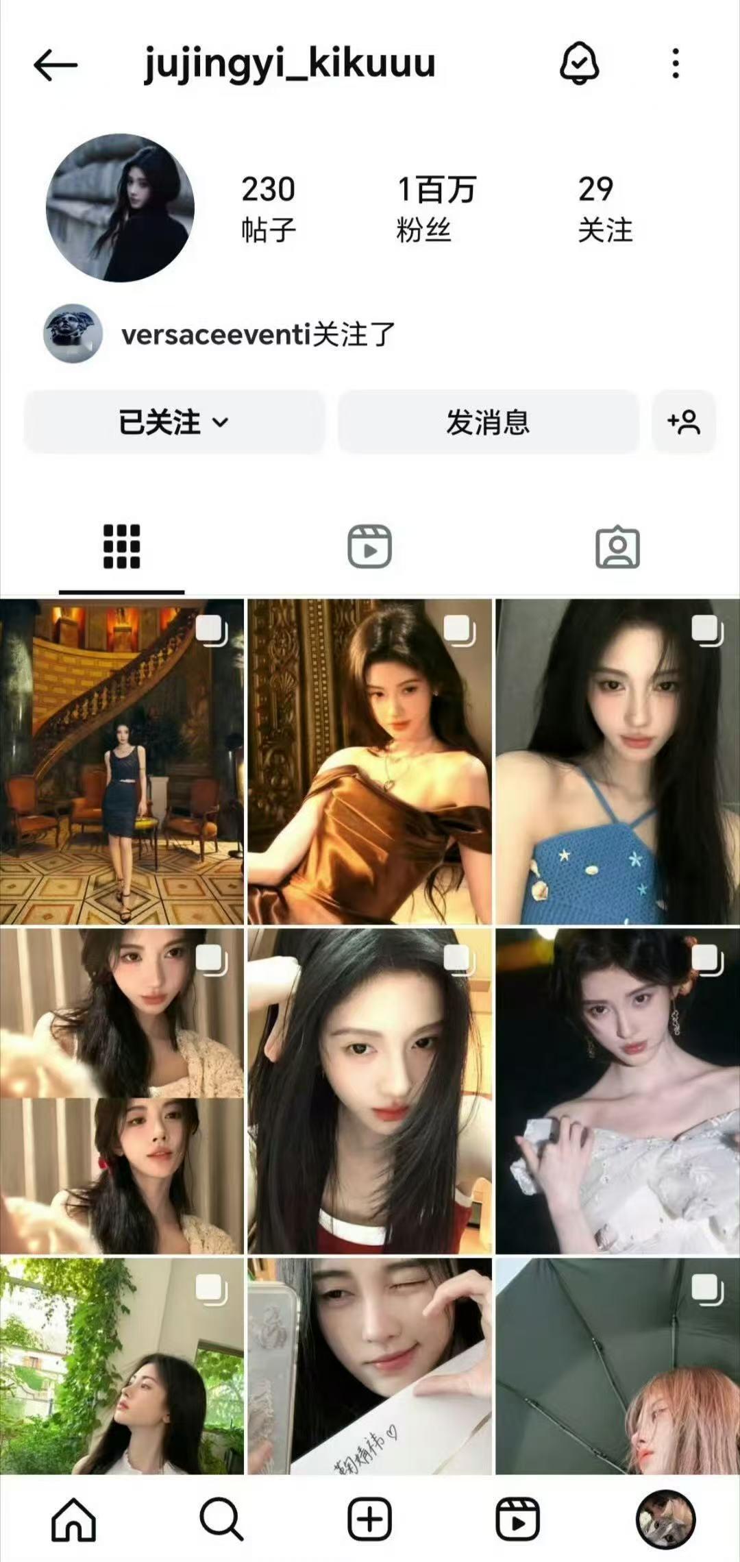 鞠婧祎ins粉丝数量破100万​​​恭喜小鞠ins粉丝破100万啦～期待小鞠带