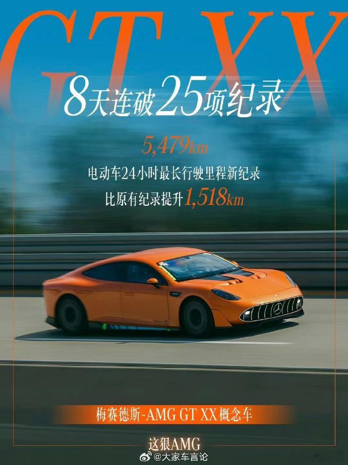 奔驰电动车24小时跑了5479km奔驰AMGGTXX概念车在赛道上狂奔24小
