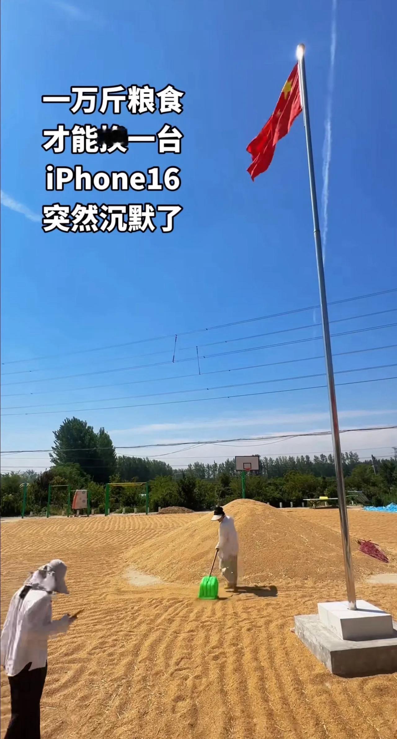 网曝：万斤粮食才能换一部iPhone16，静默中思量？无言以对的伤痛，沉默了……