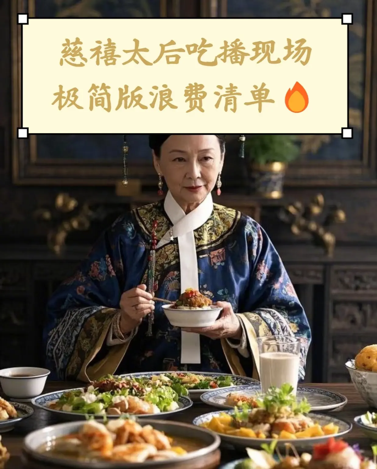 寿宴花费超过军费！慈禧太后都吃些啥？一、膳食规模主题宴席"万寿无疆"固定组