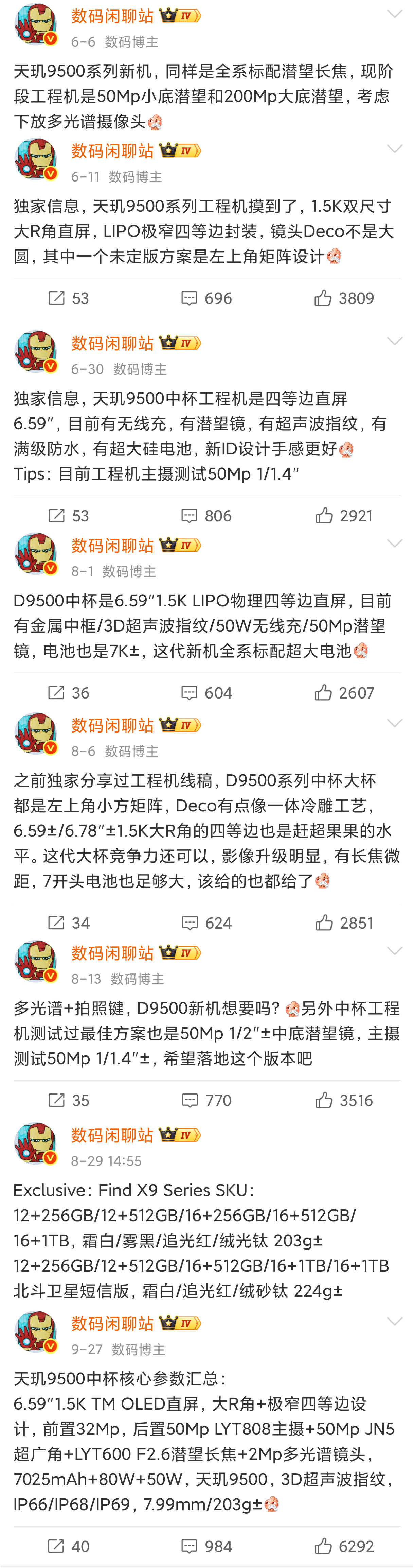 OPPOFindX9核心参数汇总，猜猜定价吧：X9：6.59