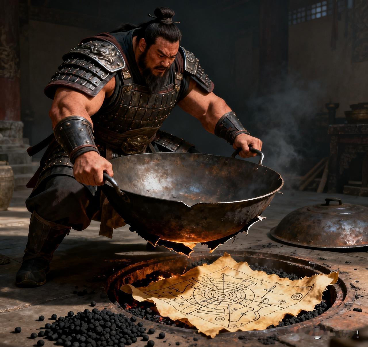 曹操巡营，撞见个伙夫，那胳膊比大腿还粗，青筋暴起像老树根。老曹眯眼三秒，低声吩咐