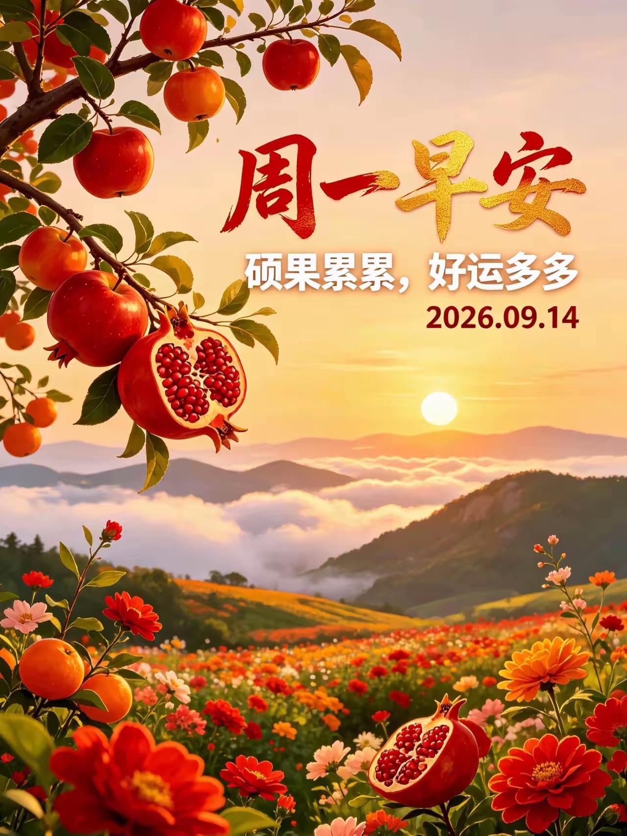 9.14日🌹🍎早上好♥️🌹新的一周启程，愿我们：心有暖阳，步步生香，所在