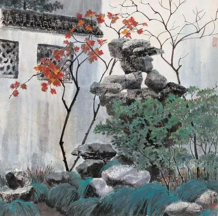 她画兰草，叶尖带点浅黄，像刚被晨露浸过，不是苍劲的野兰，倒像窗台上精心养着的那盆