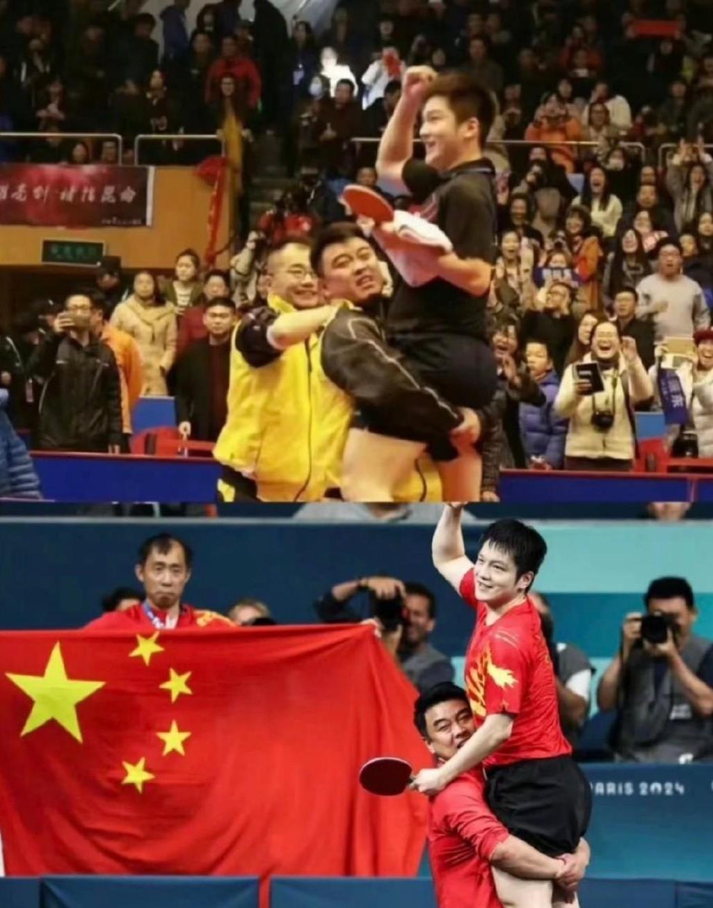 其实现在回想一下，樊振东巴黎男单夺冠拉着王皓一起举国旗这件事情，有没有可能是，不