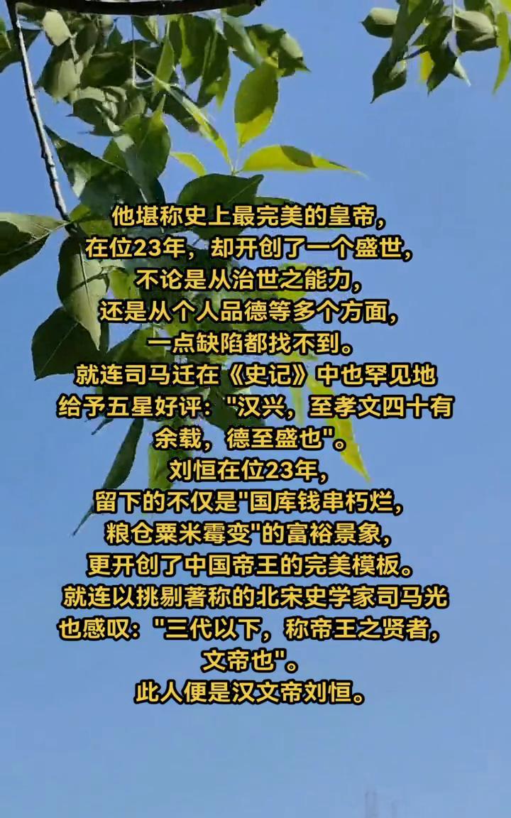 他堪称史上最完美的皇帝，在位23年却开创了一个盛世，不论是从治世之能力还是从个人