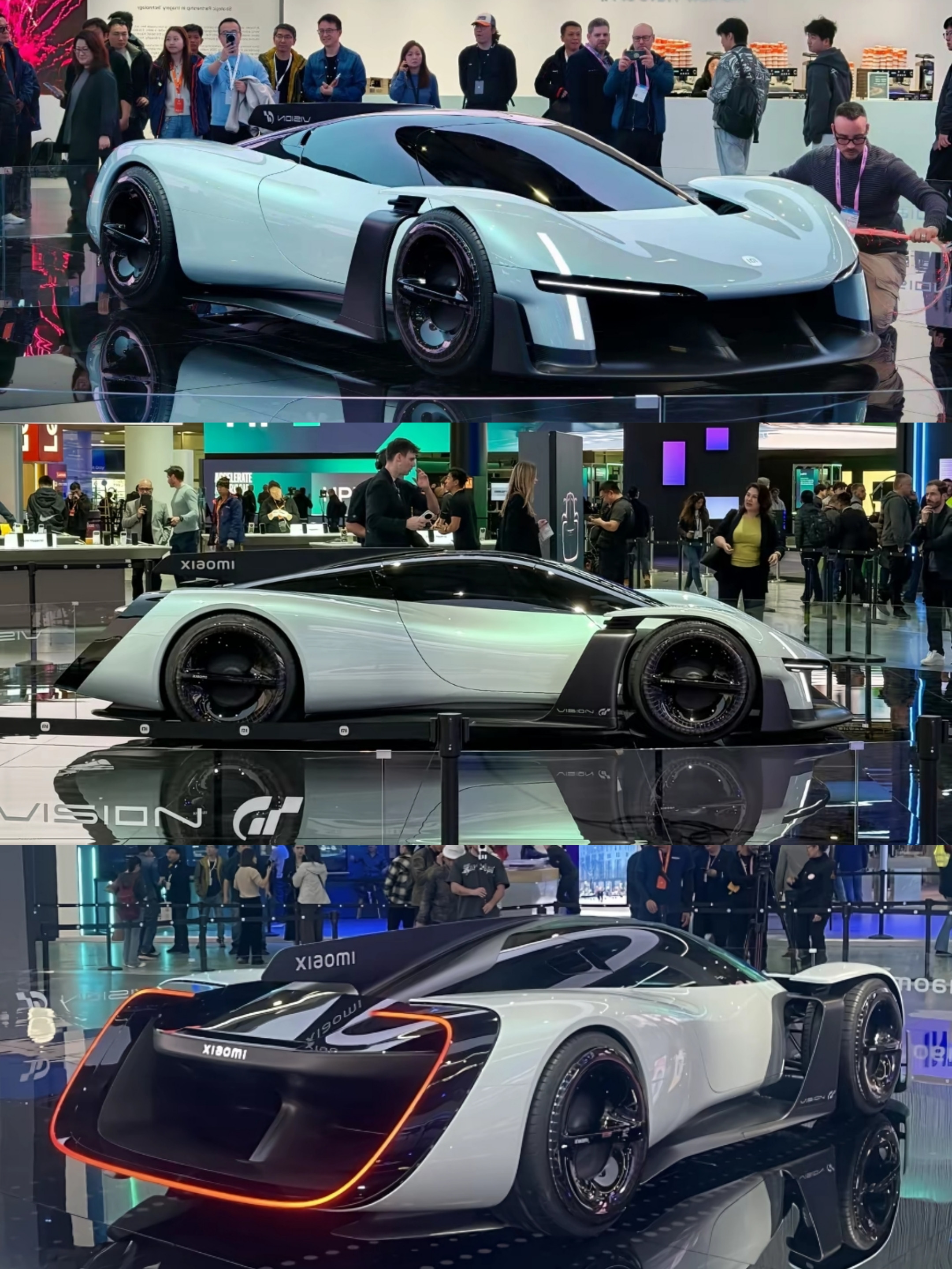 巴塞罗那首次亮相小米超级跑车概念车VisionGt，实车是真的帅😍...