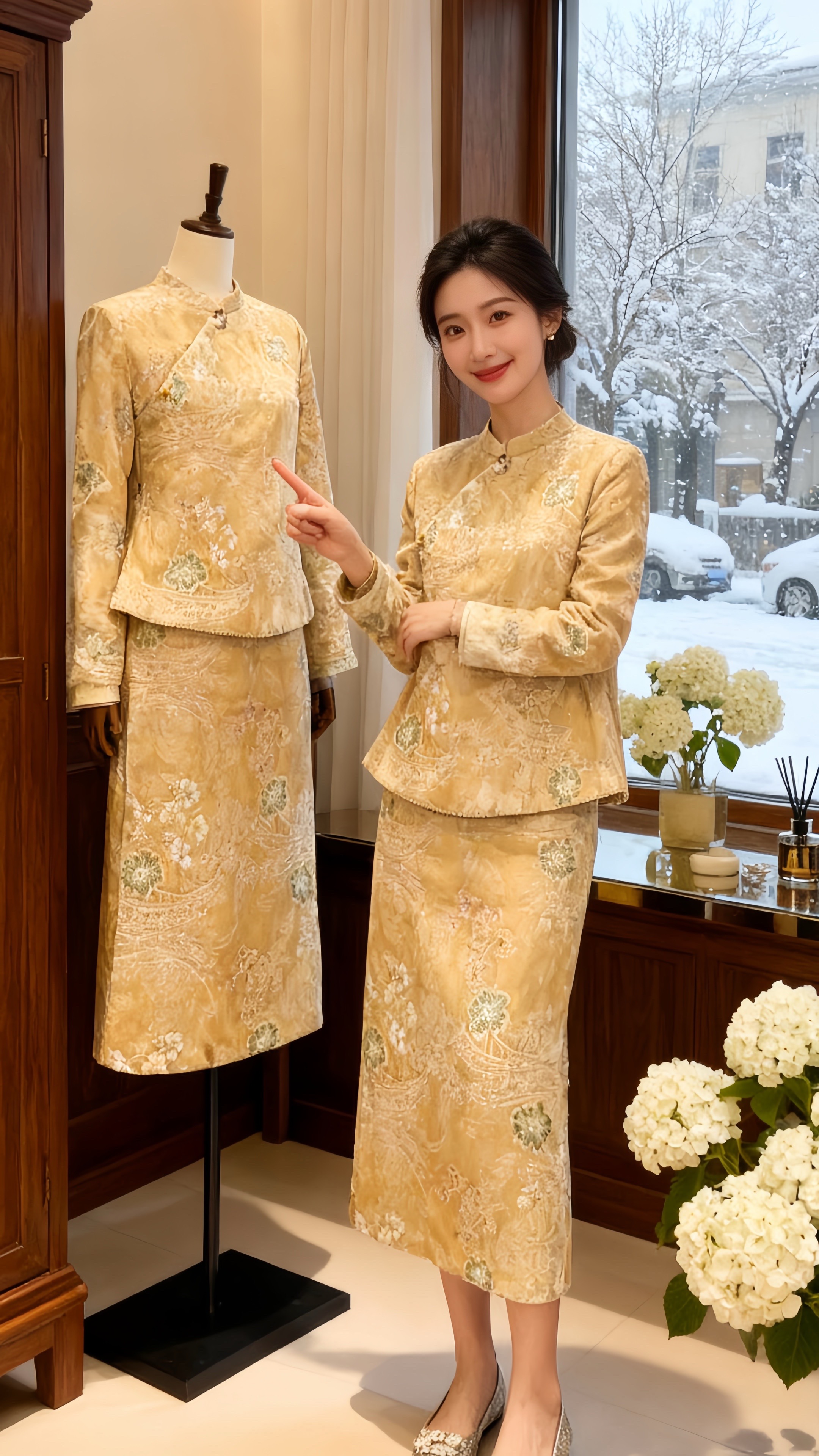 秋冬季新中式国风套装