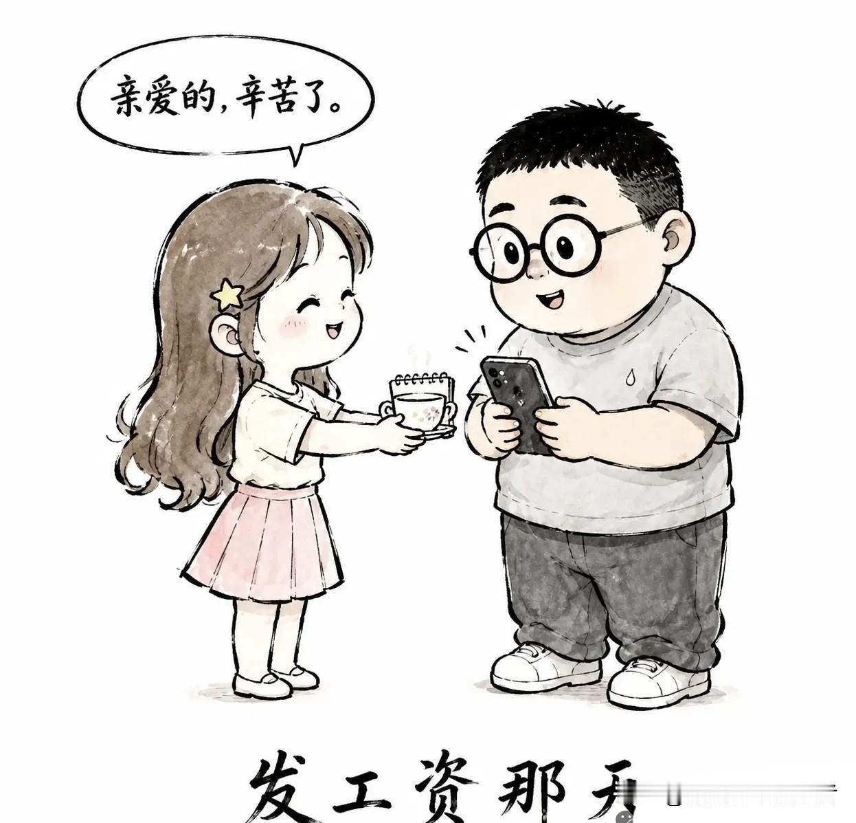 推荐好看的漫画：发工资那天老婆笑盈盈：“亲爱的，辛苦了。”我掏出手机：“转你了一