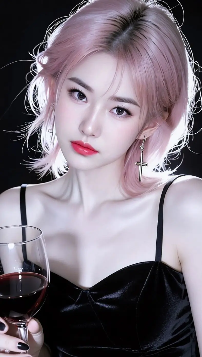 AI粉发酒影写真 ai创作