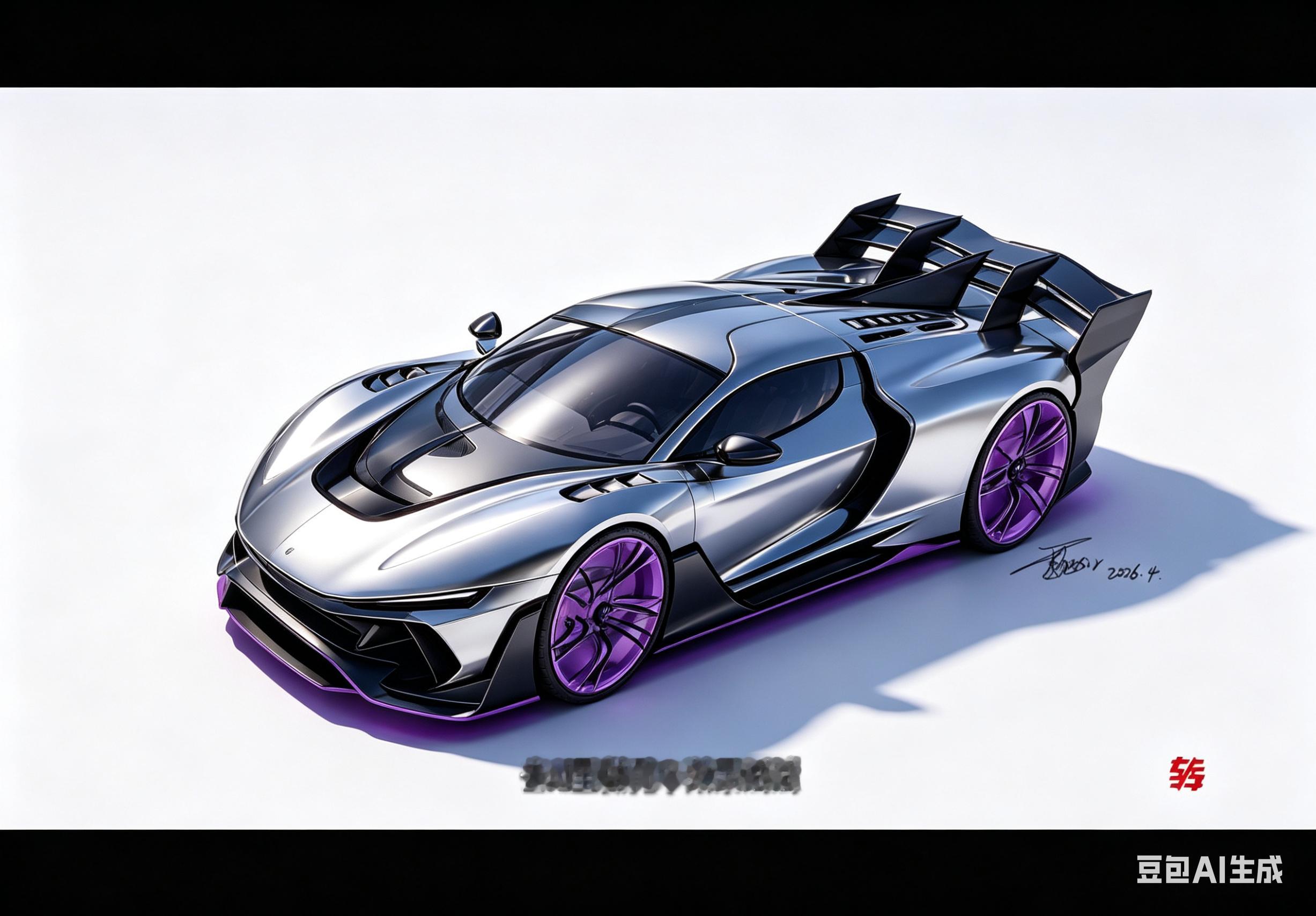 网友小伙伴拿我手稿跑的效果长城的V8混动赛车你别说，真挺适合银色是不是长城汽车豪