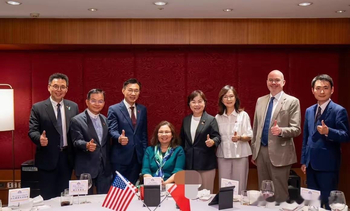 场面难堪！国民党一众大佬集体躬身，美方一人稳稳C位8日，国民党立委杨琼璎高