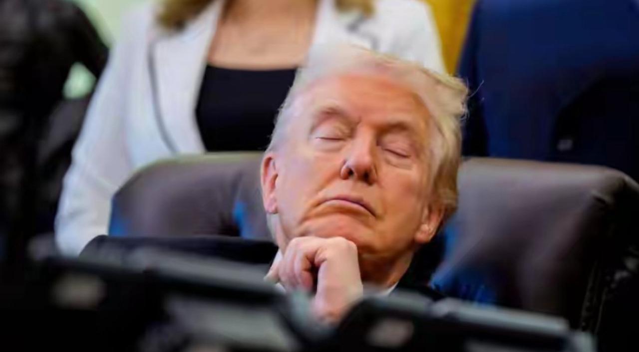 哈哈哈哈，特朗普这人太有趣啦，整天都高调显摆。开会的时候还总带着记者，结果开会时