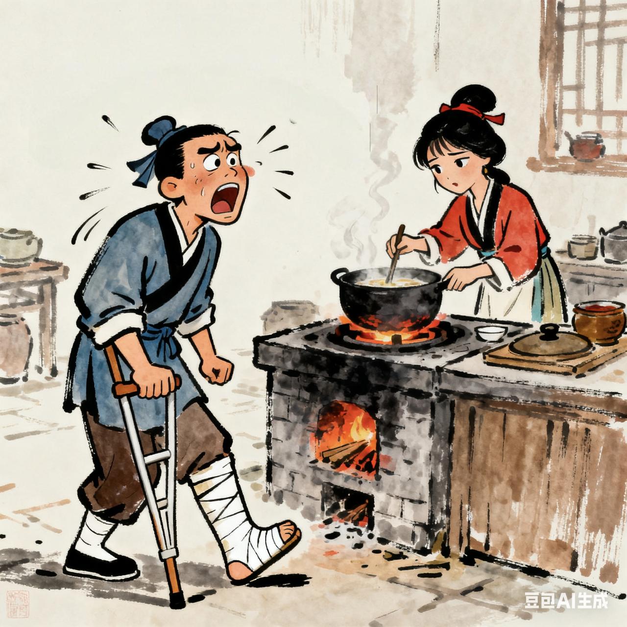 古代夫妻搞笑段子妻子总说腰疼，丈夫听了只咂嘴：“秋收忙，哪有不疼的？