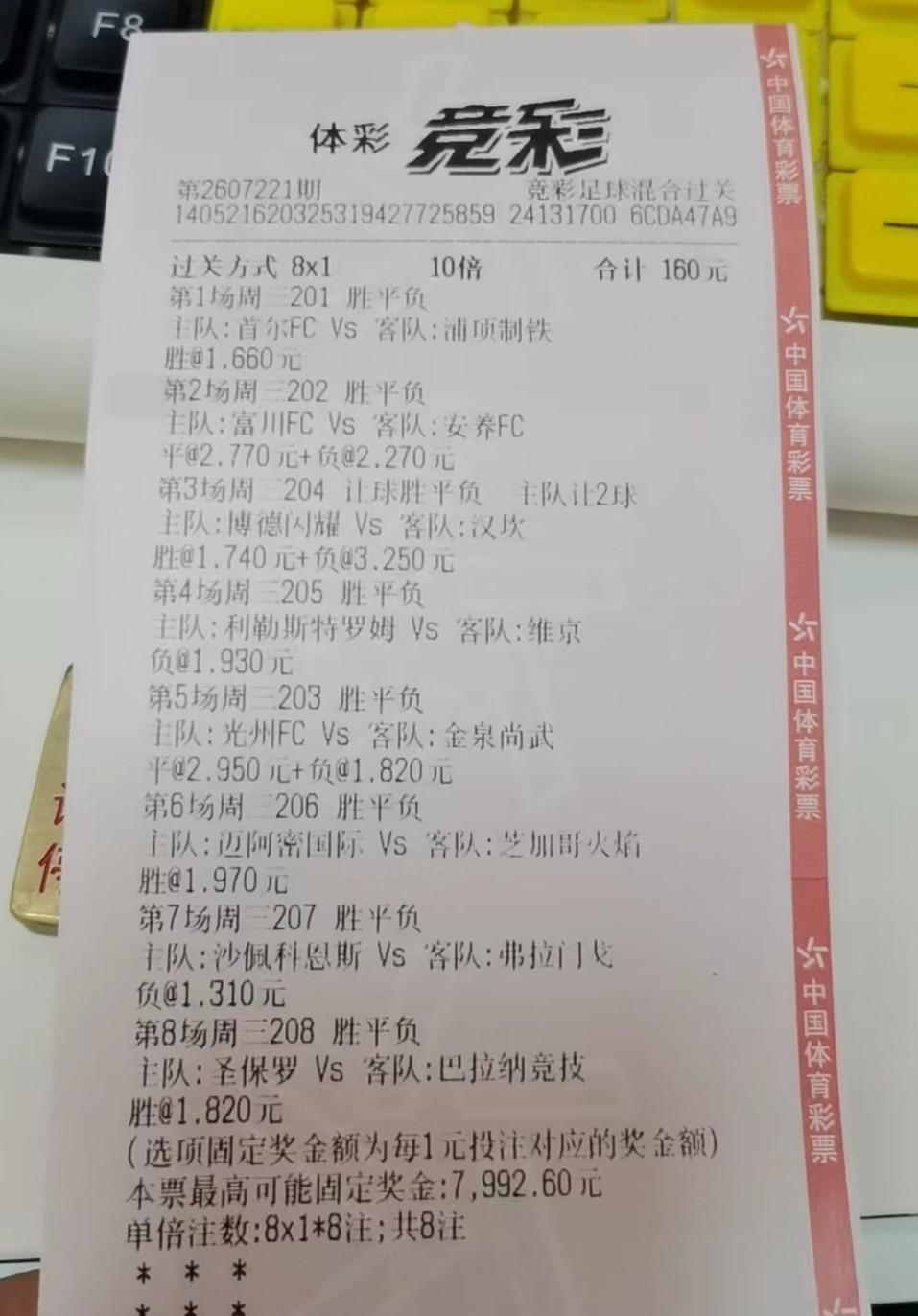 贵州彩民朋友晒出来的两张足球彩票，据他所说，这两张彩票都是只错了一两场比赛。有其