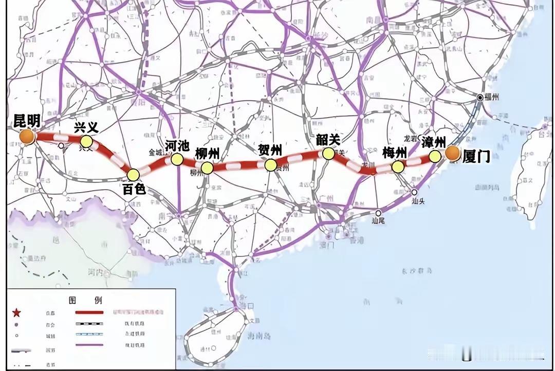 昆厦高铁：滇桂粤闽四省合力奔走，十五五能否迎来关键转机？在南方纵横交错的高