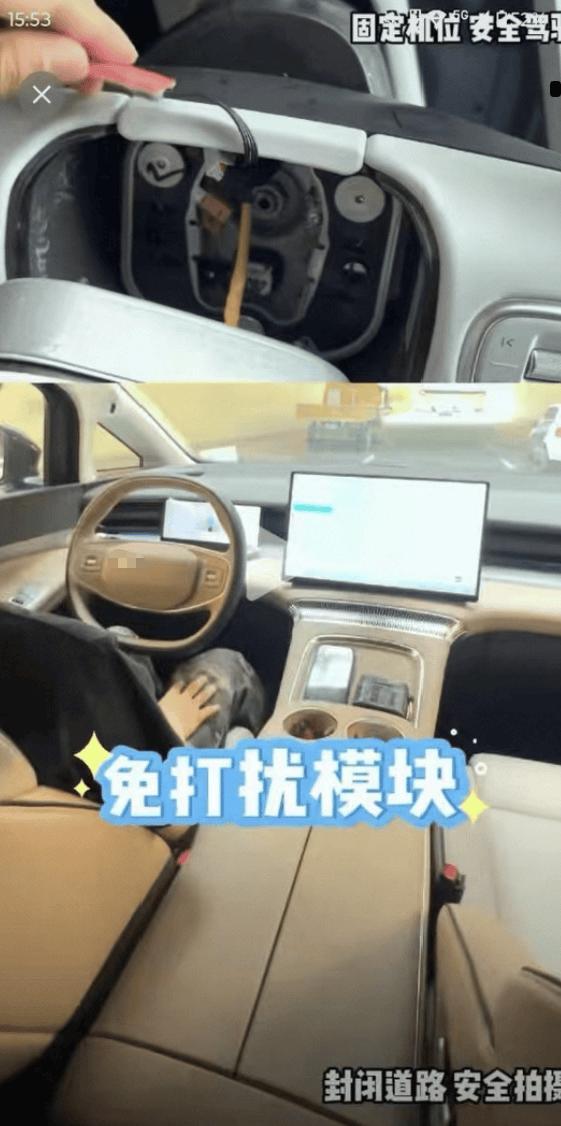 浙江杭州一辆打着双闪灯的小客车静静停在道路中央，阻拦后方车辆通行，过路群众发现异