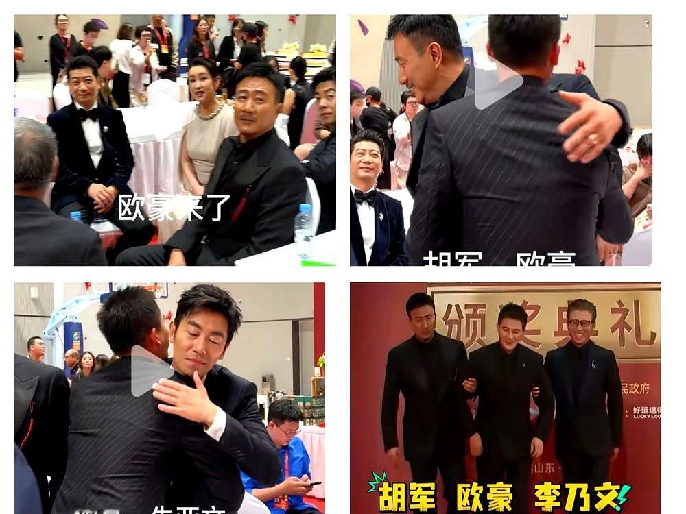 飞天奖后台，胡军搂着欧豪的肩膀拍了又拍，李乃文和何冰在旁边笑得像看自家亲侄子。圈里都在猜这个年轻人的