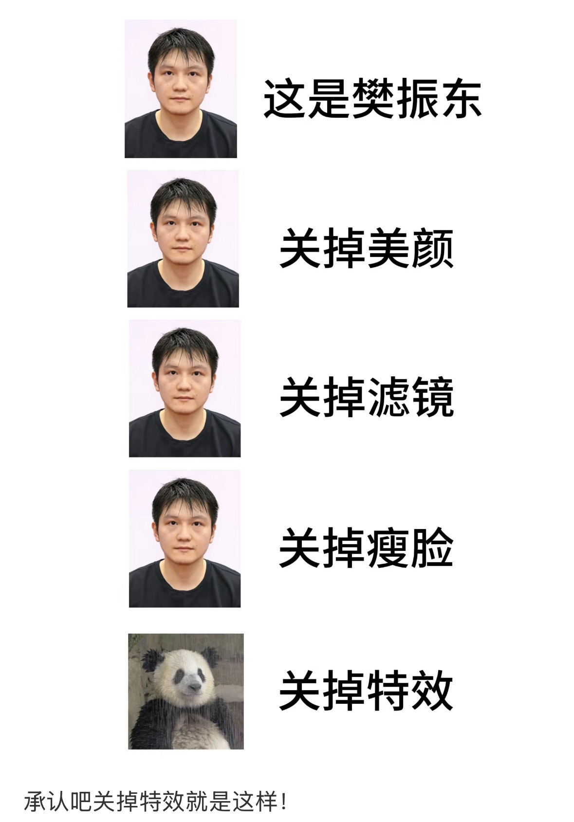 【樊振东证件照神似熊猫表情包[大笑]】网友把樊振东全运会证件照玩明白了近日，粤
