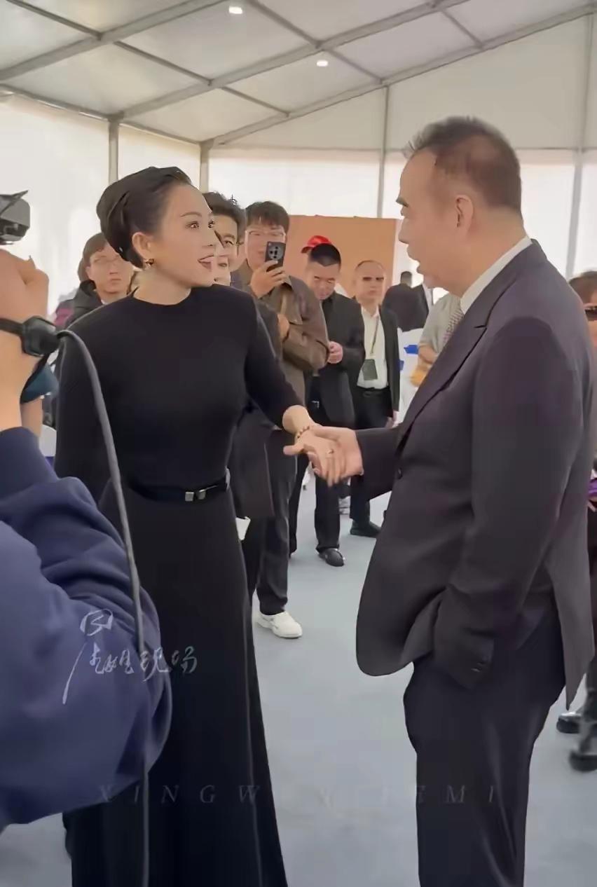 时间是有记忆的，章子怡也是懂得社交，曾经陈凯歌推开，如今她能搂着陈凯歌的腰。再