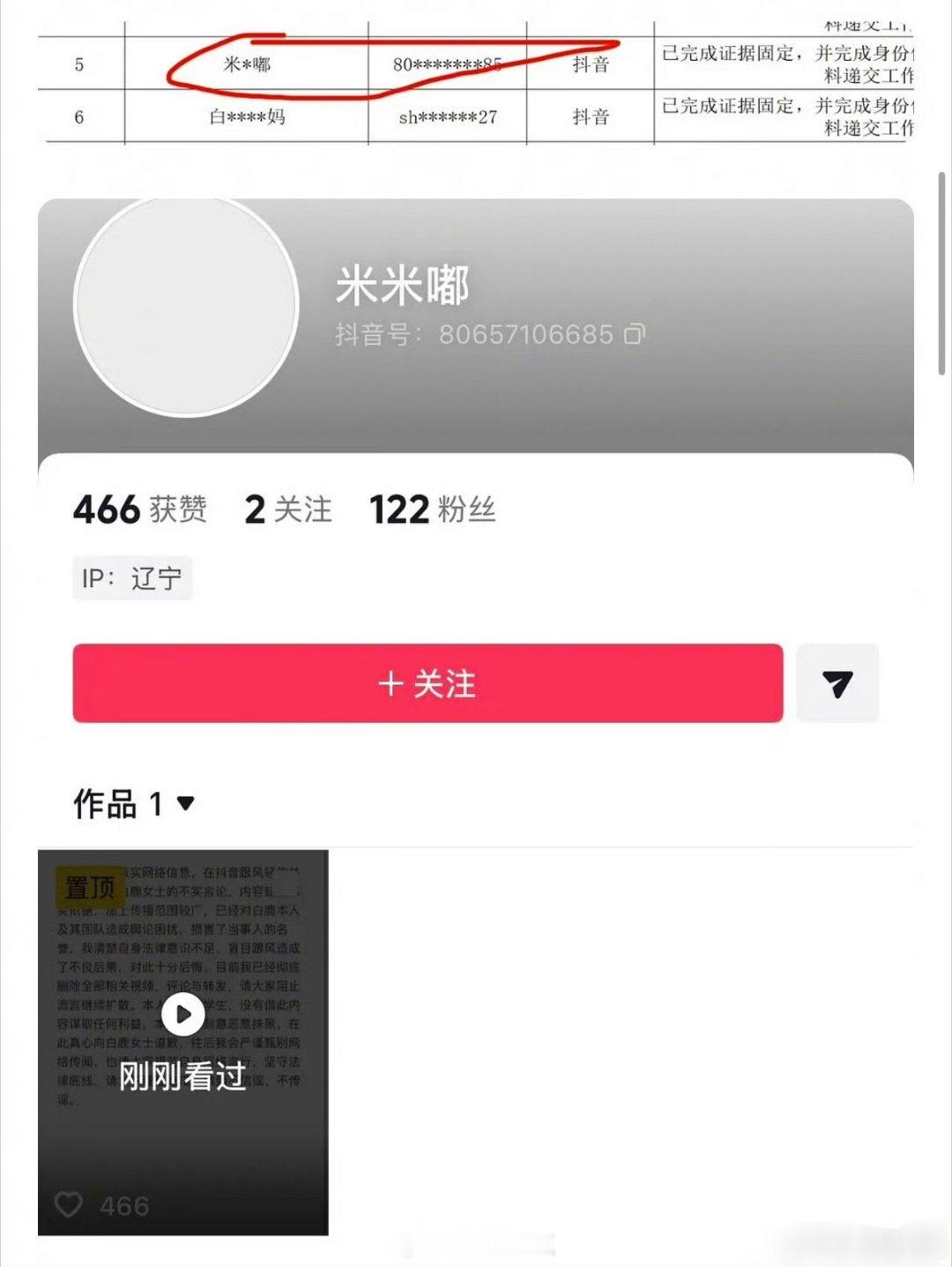 有抖人向白鹿道歉了