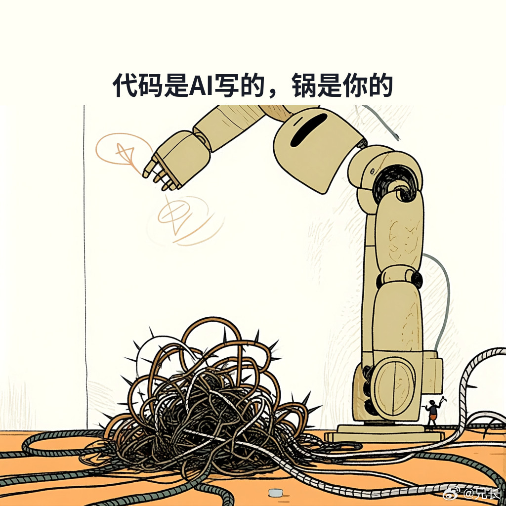 看到一篇文章，标题挺直接：AI写的代码，还是你的代码。意思就是，就算代码是AI敲的，出了问题、要维护