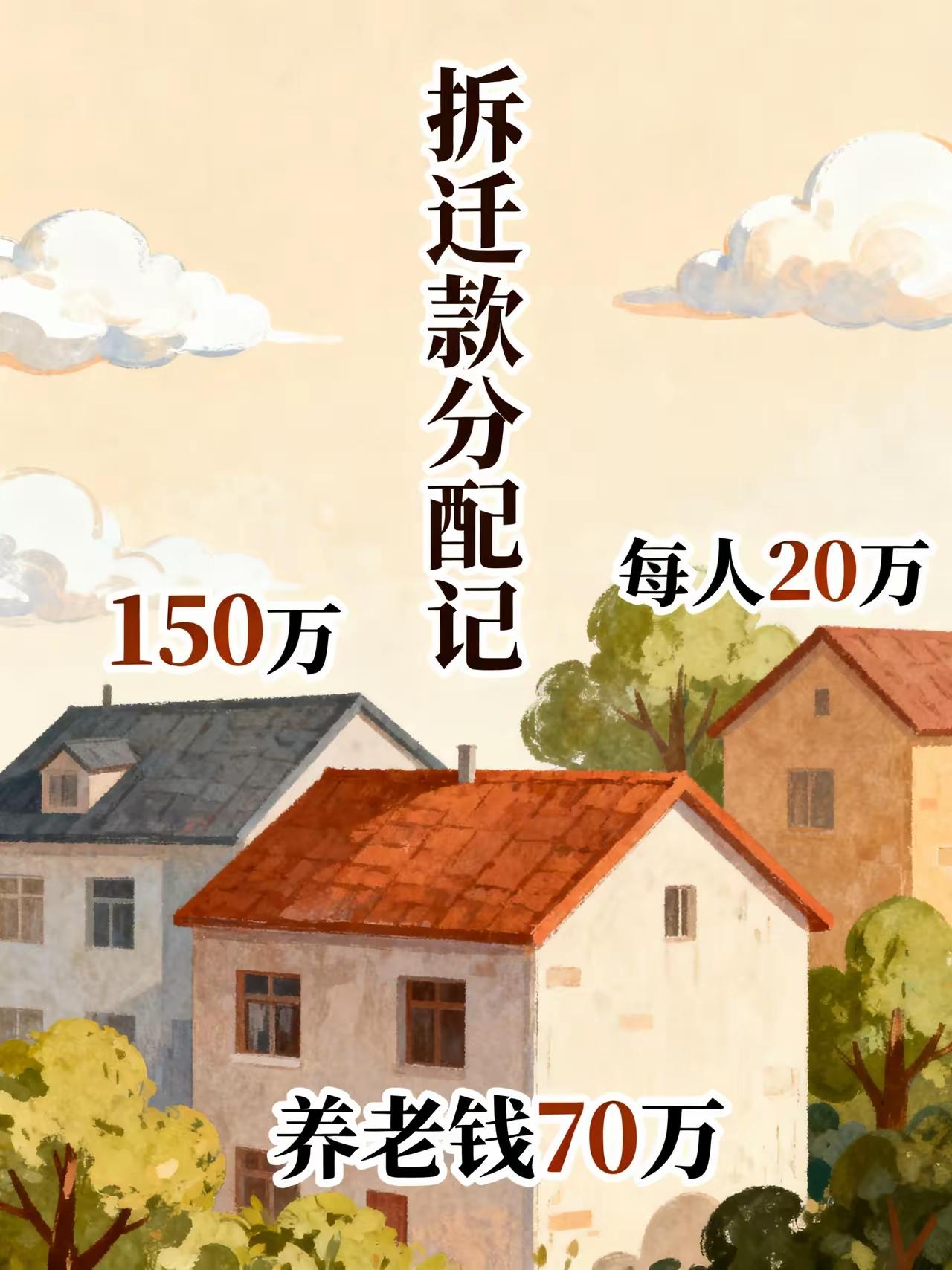 公公把150万拆迁款全转给我，我转头分给三个姑姐各20万，老公得知后一脸疑惑，我