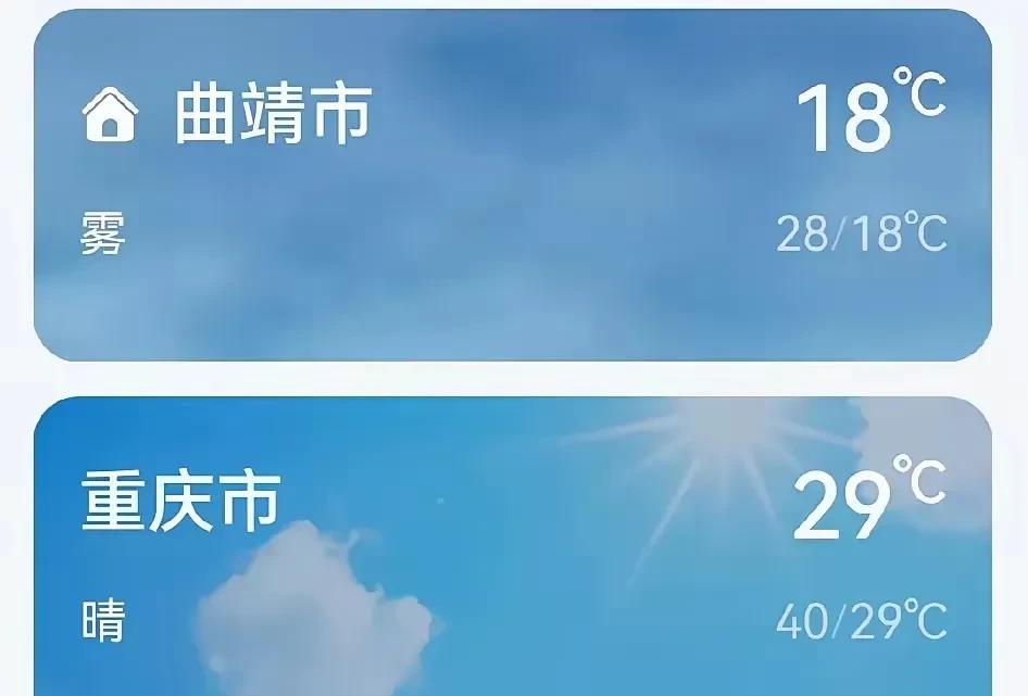 重庆、云南、四川的避暑之地。当下比较热门的城市曲靖，其海拔为1800米，平均气