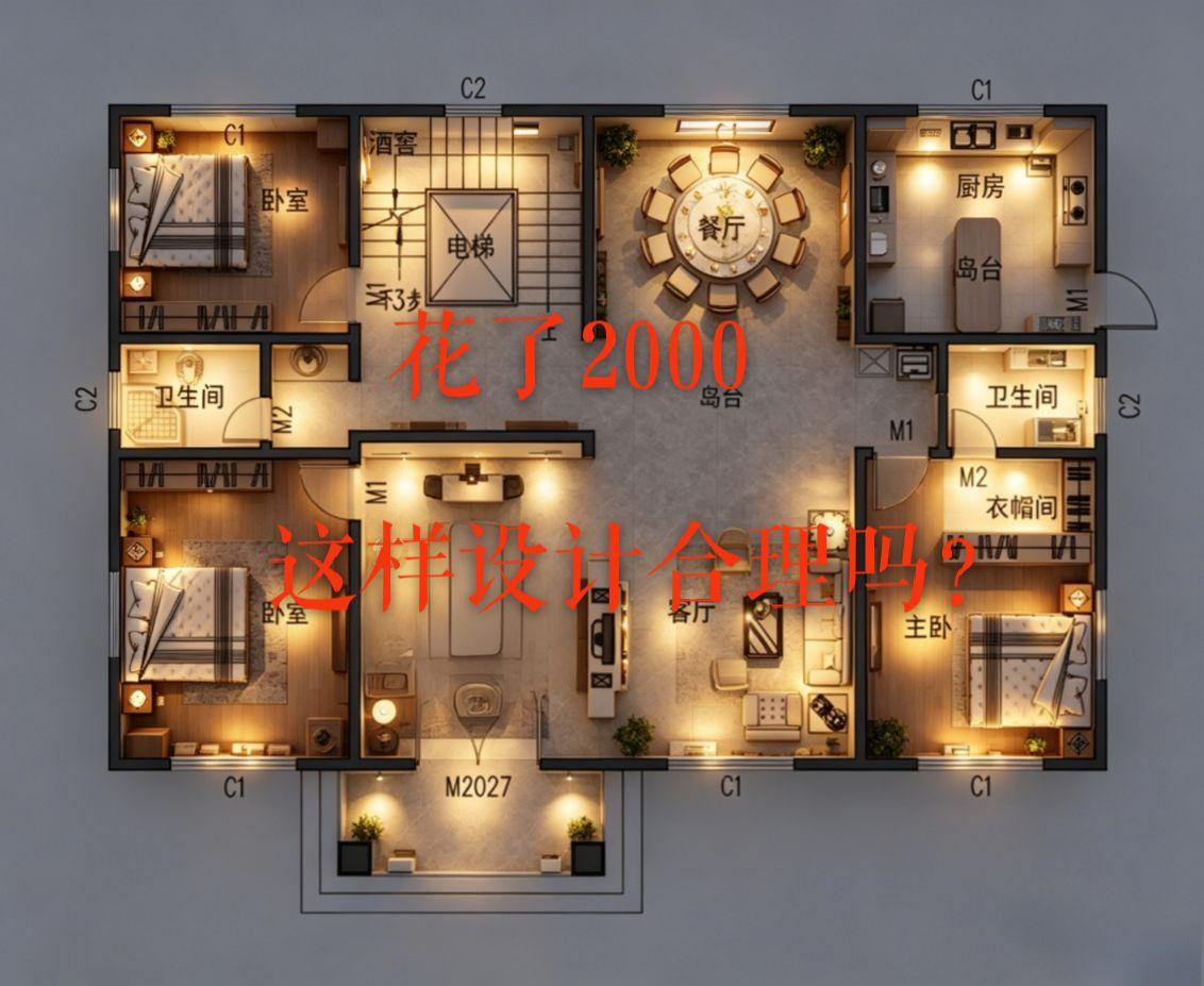 花了2000，这样设计合理吗？别墅农村自建房农村别墅设计