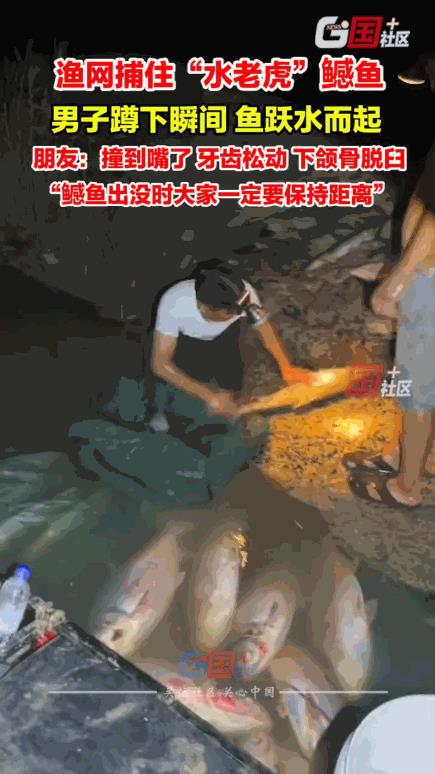 “冤不冤！”7月1日，江苏淮安，男子去河边网鱼，就在他蹲下抓鱼的瞬间，一条10多