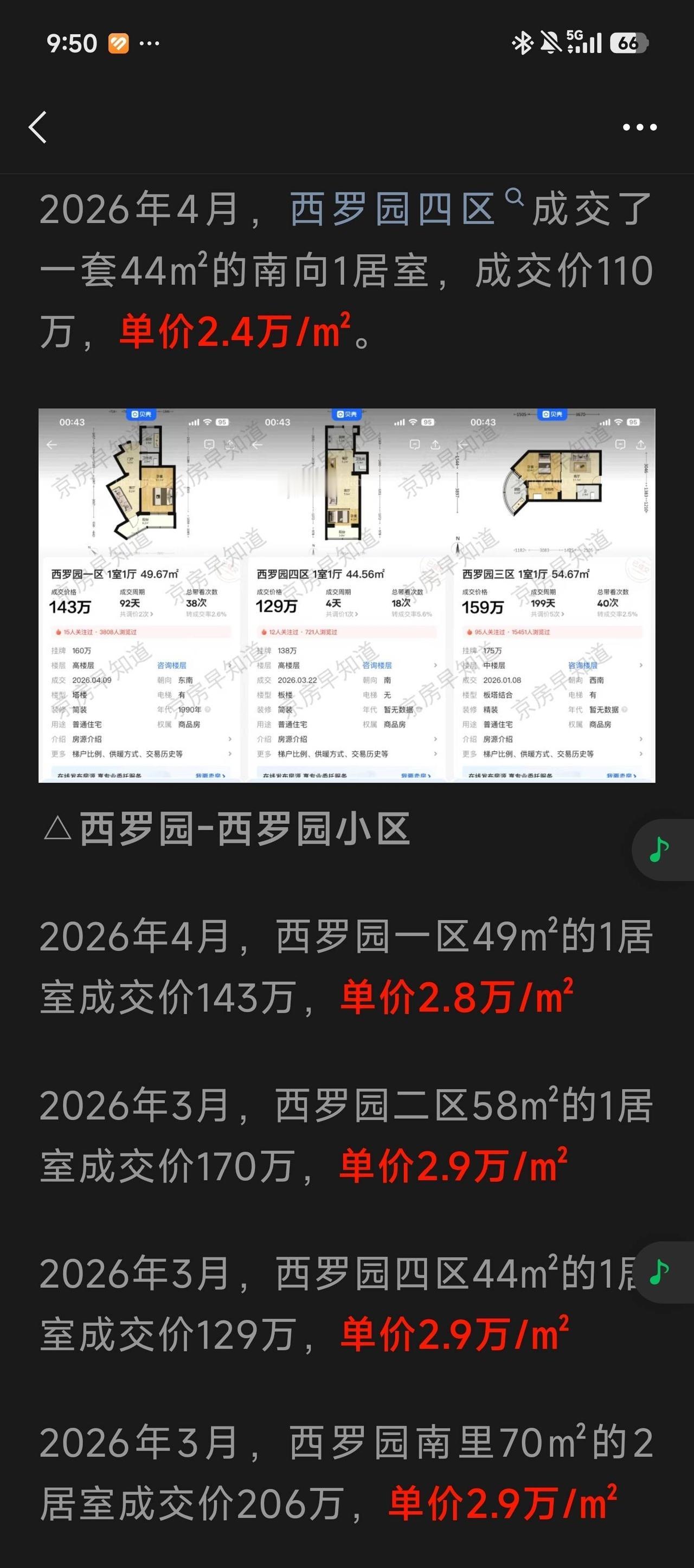 【琅河财经】2024年3月，自媒体上出现了北京南二环外西罗园出现均价3万多的房子