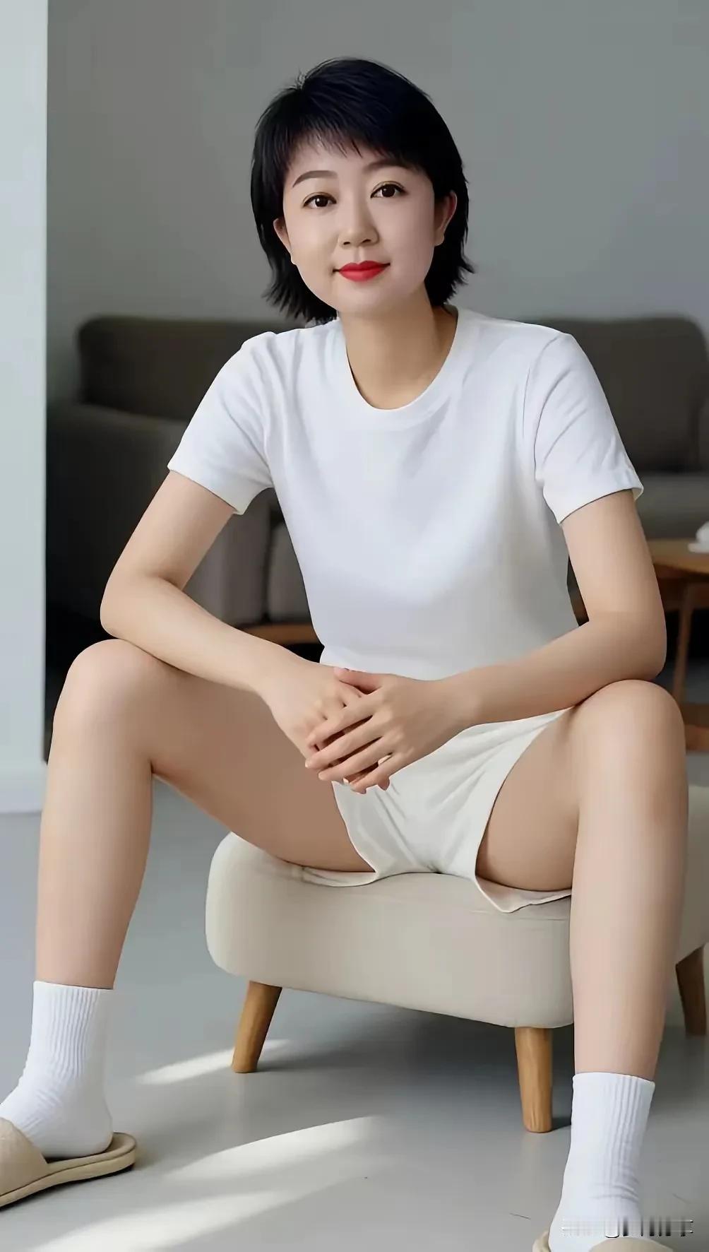 这种坐姿在家里是很正常的，没必要大惊小怪说东道西，就一个人在家，儿女们都去学校了