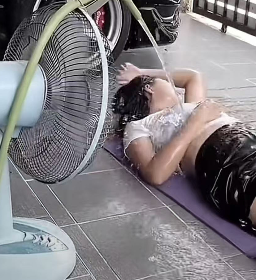 这是自制的空调？这样睡觉会感冒吧