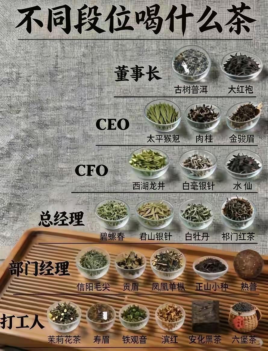 不同段位喝什么茶。
