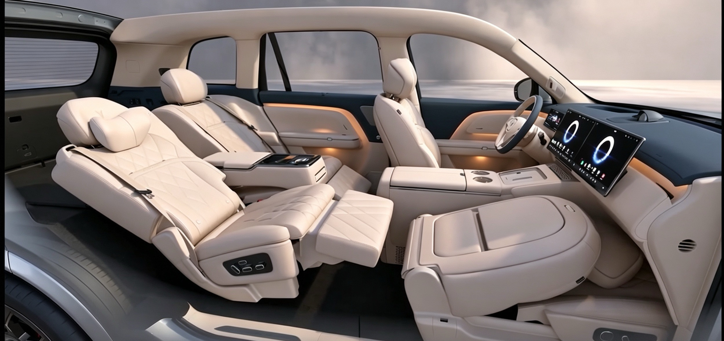 ·二排座椅可以零重力，·还可以坐垫前移、靠背放平，岚图泰山X8的座椅做的