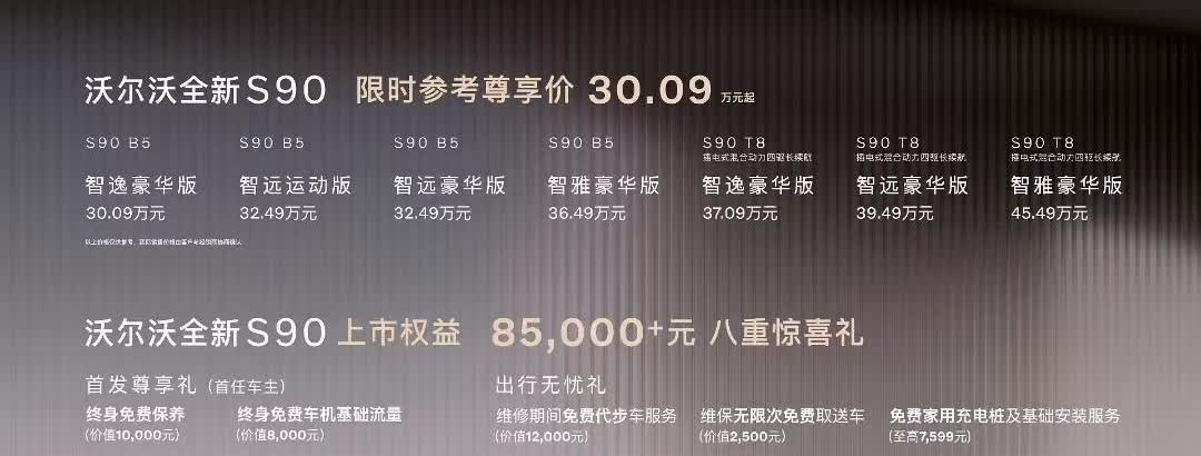 沃尔沃S90今晚新款上市了，限时价格来到了30.09万！如果大家对这个价格没有直