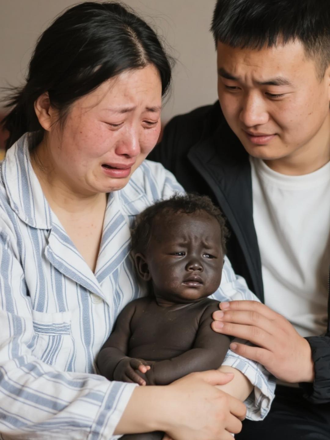 令人暧昧的雕像！前段时间网上有一张照片很火，是一家三口，夫妻两个生了一个黑小孩