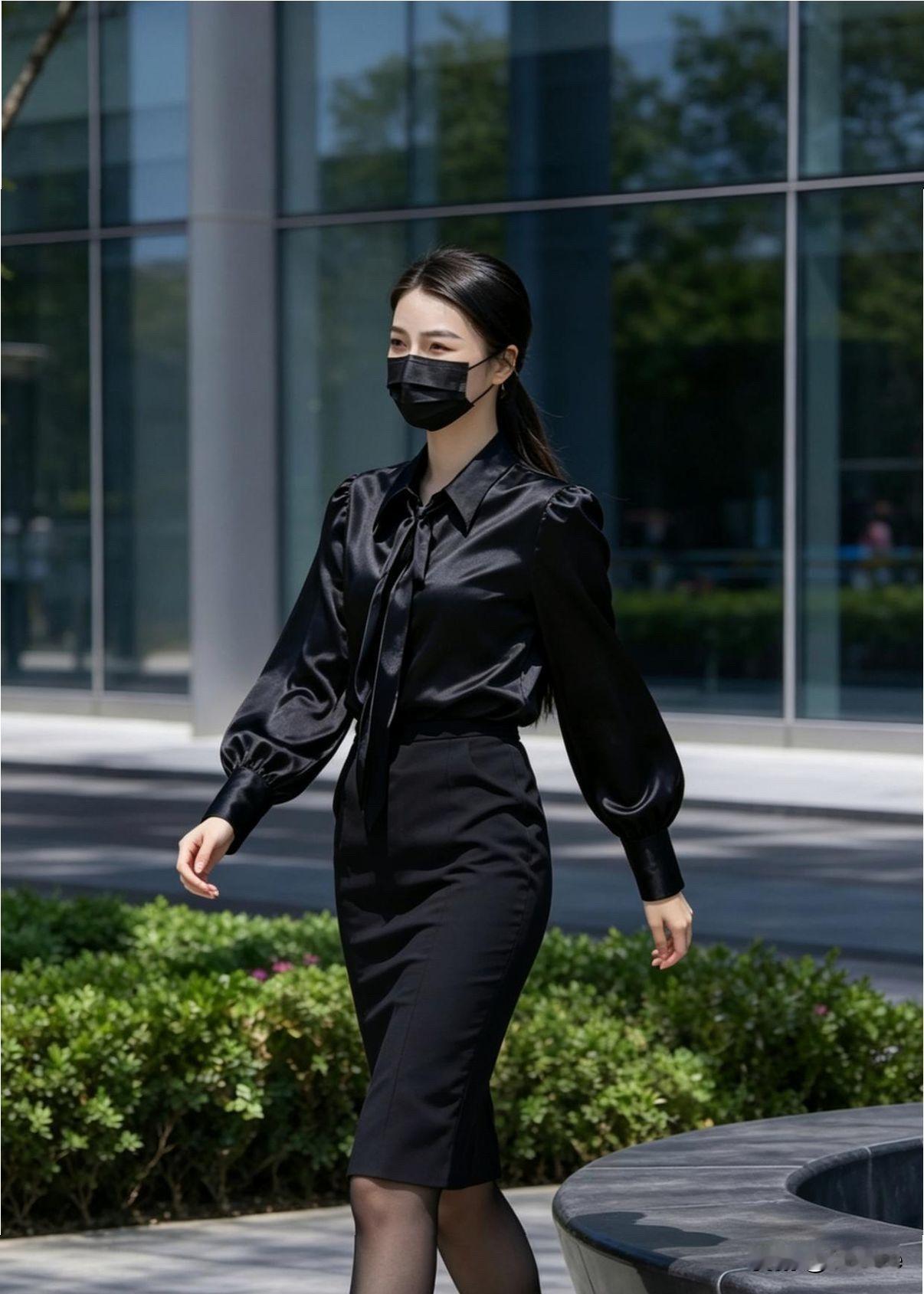 这姑娘穿着正装，步伐自信。气质女职业装职业装女气质职场丽人着装职业西装女神