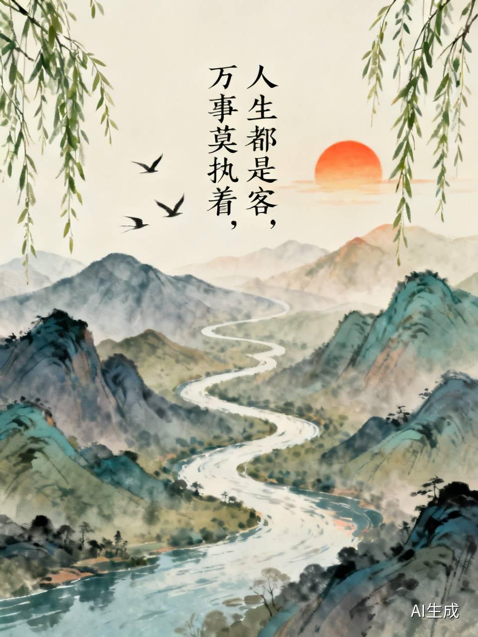 我认同“人生都是客，万事莫执着”。人活一世，本就是匆匆过客。父母陪我们前半生，孩
