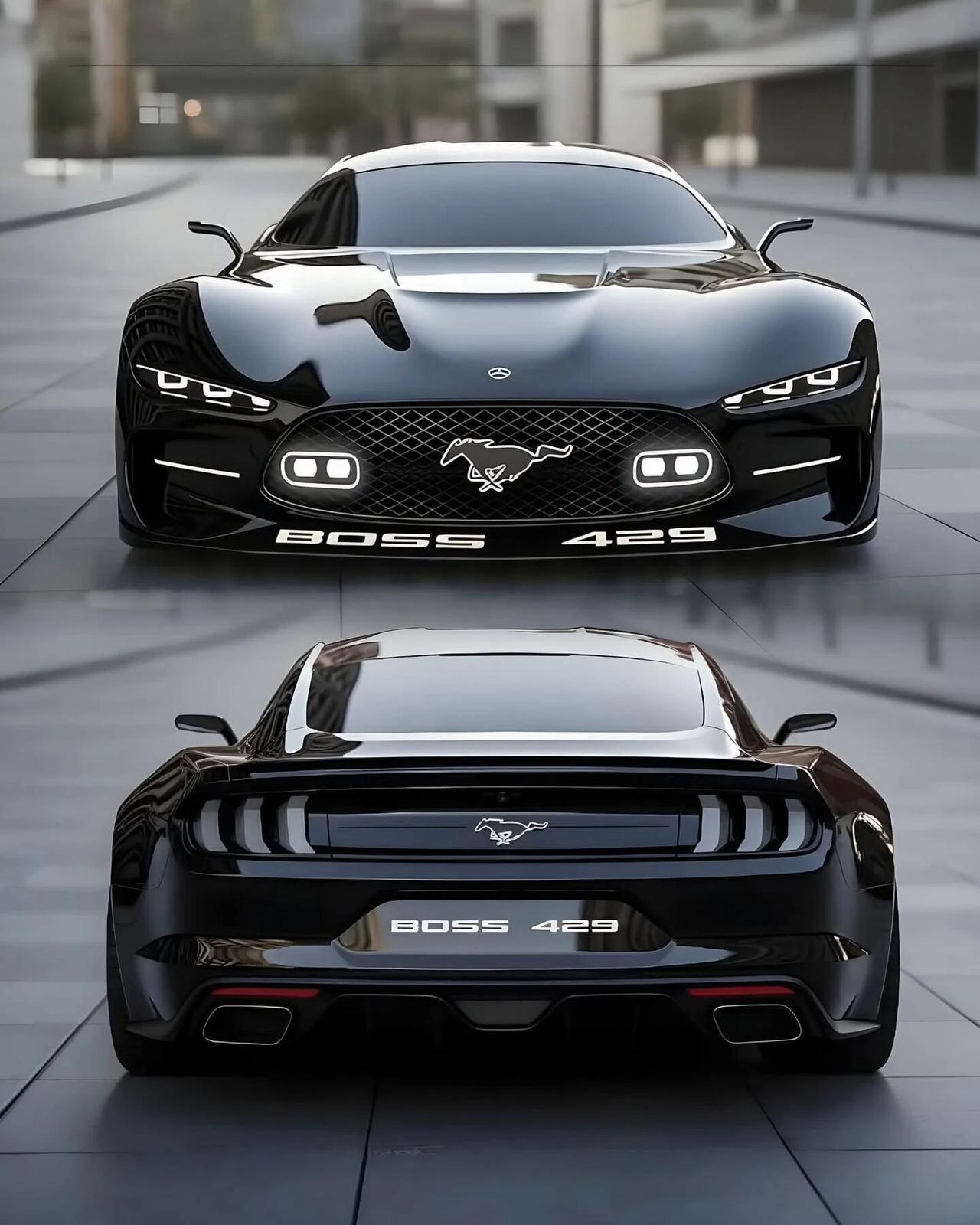 2027年福特野马Boss429，这名字一听就超带感！想象一下，它那经典的美式