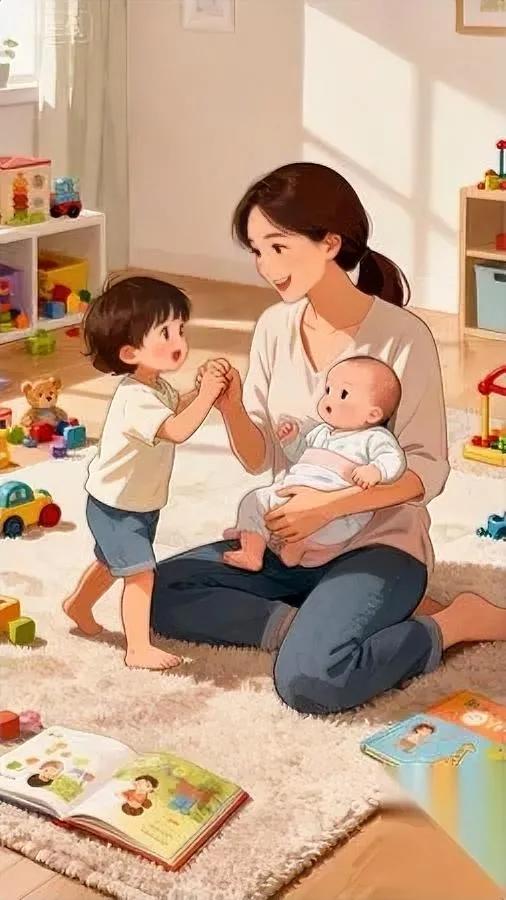 一拖二宝妈有多难？看哭了！这些瞬间戳中多少人的心早上背着小的、牵着大