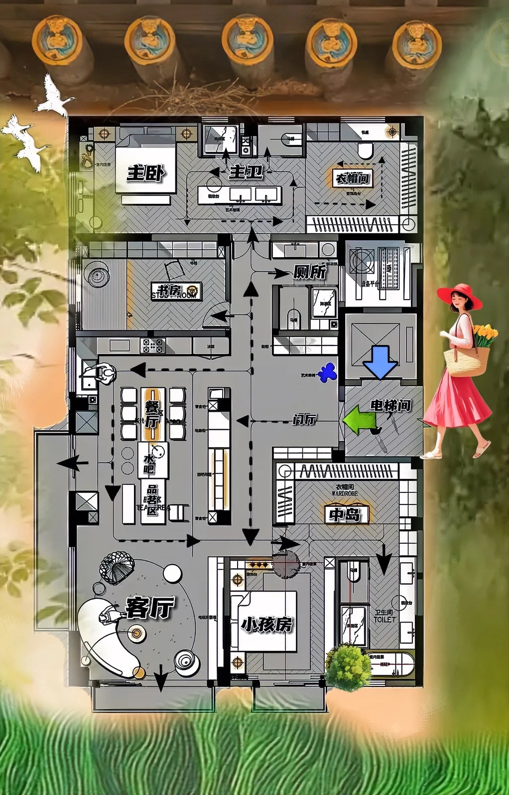 别再傻傻做电视墙了！玄关才是万能墙！230㎡美得不讲道理！