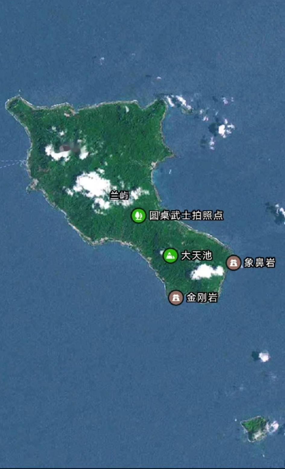 我国台湾岛东边太平洋上有一个大岛——兰屿，面积约45平方公里，有钓鱼岛的