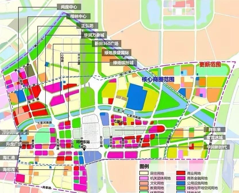据说这是郑州东站东广场被国内各个著名企业划分示意图。核心位置已经被胖东来牢牢占据