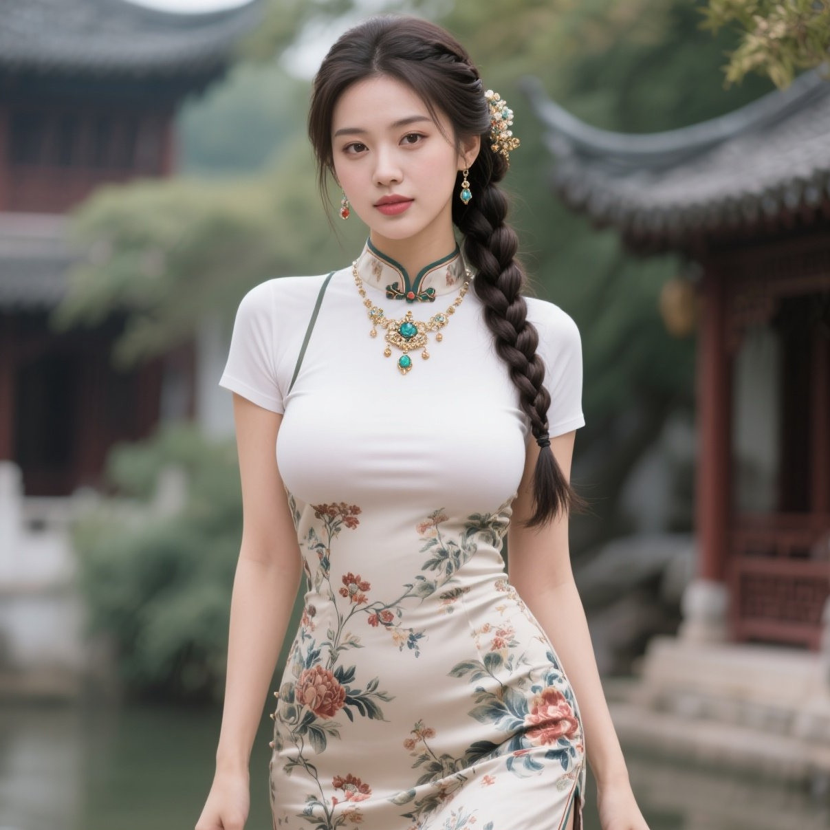 美眉旗袍裹玲珑，风姿绰约韵无穷