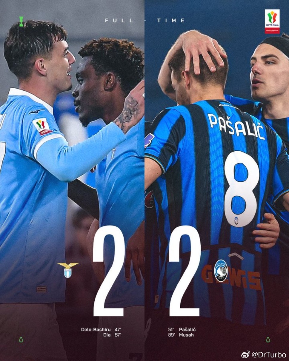 一觉醒来在另一场意大利杯半决赛中亚特兰大和拉齐奥2:2战平科莫0比0国际米兰