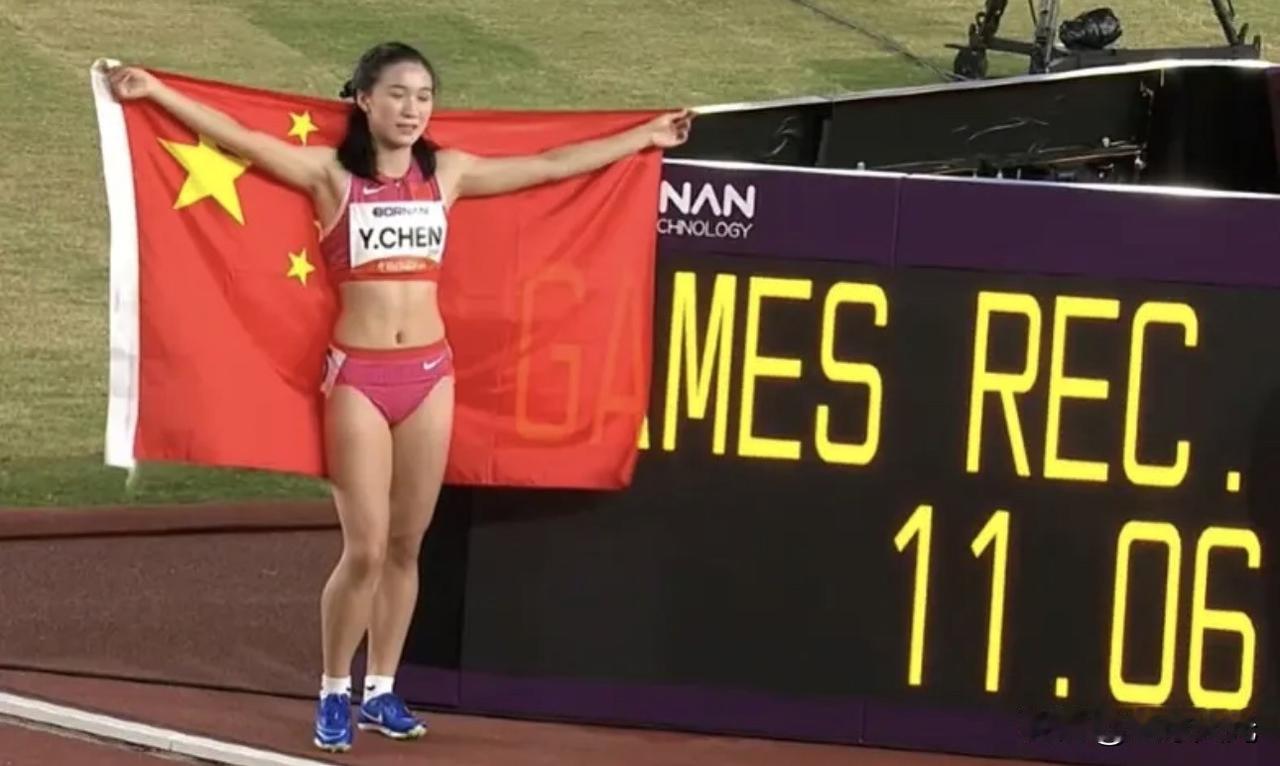 小孩姐绝对有机会站上奥运领奖台！17岁的陈妤颉刷新亚运纪录！11.06秒个人最