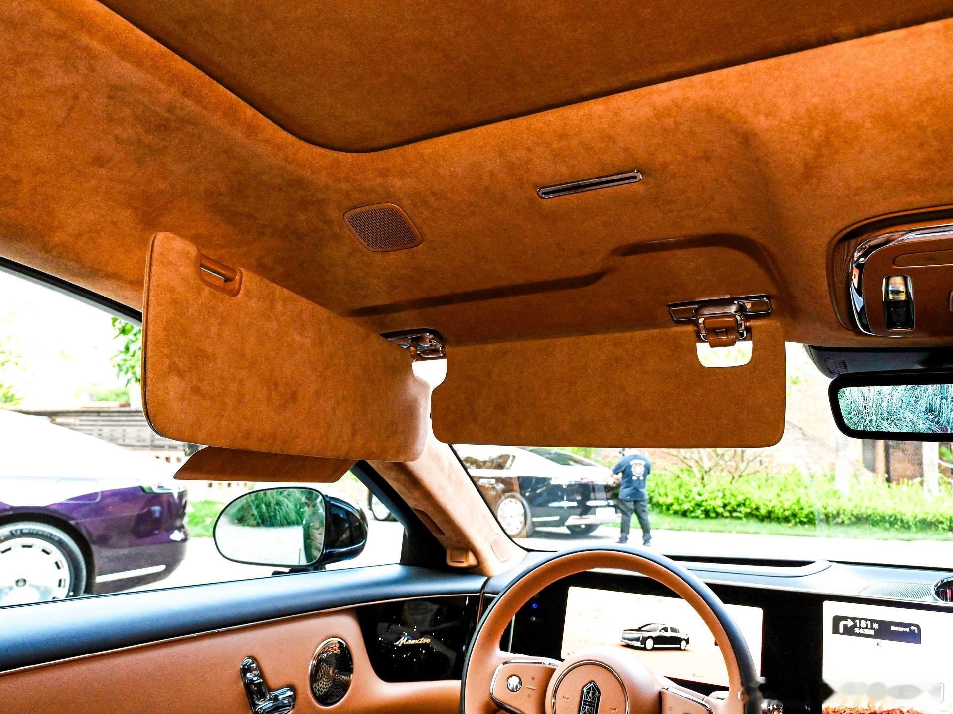 尊界s800该有的尊都给到位了双遮阳板应急拉手壳体都给电镀上门扶手的储物盒和中